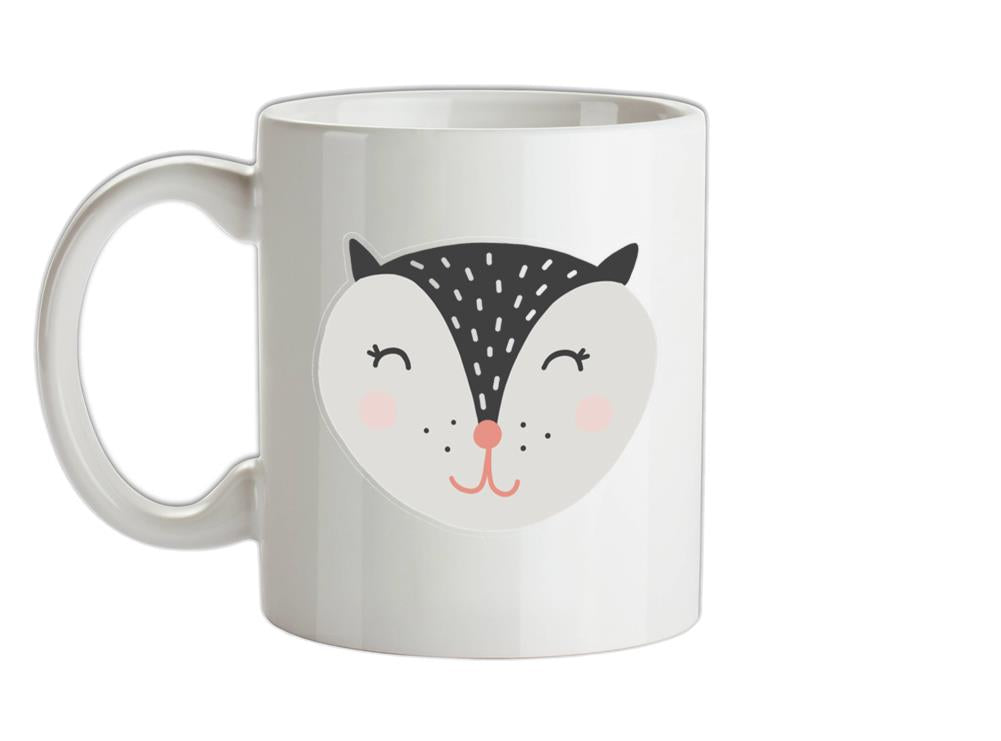 Smiley Face Badger Ceramic Mug