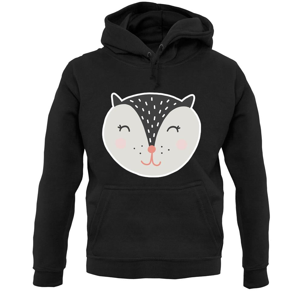 Smiley Face Badger Unisex Hoodie