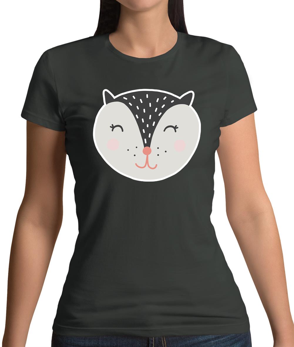 Smiley Face Badger Womens T-Shirt