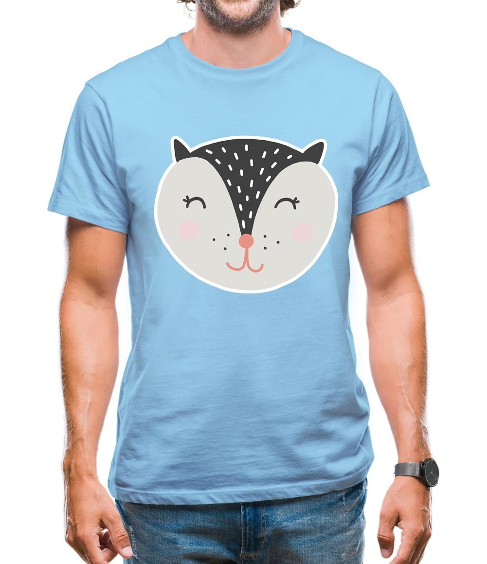 Smiley Face Badger Mens T-Shirt