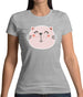 Smiley Face Cat Womens T-Shirt