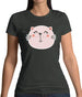 Smiley Face Cat Womens T-Shirt