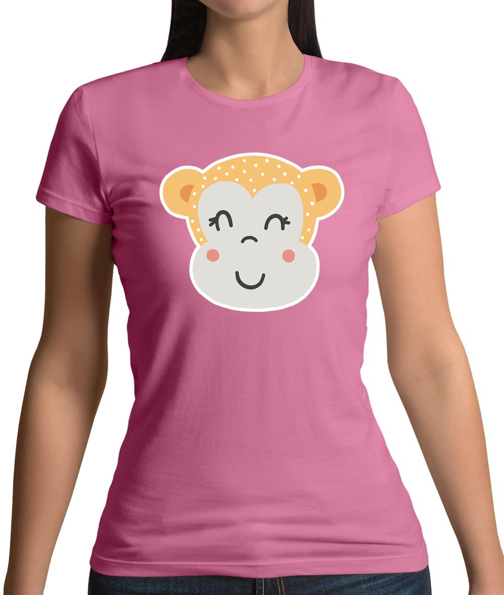 Smiley Face Monkey Womens T-Shirt