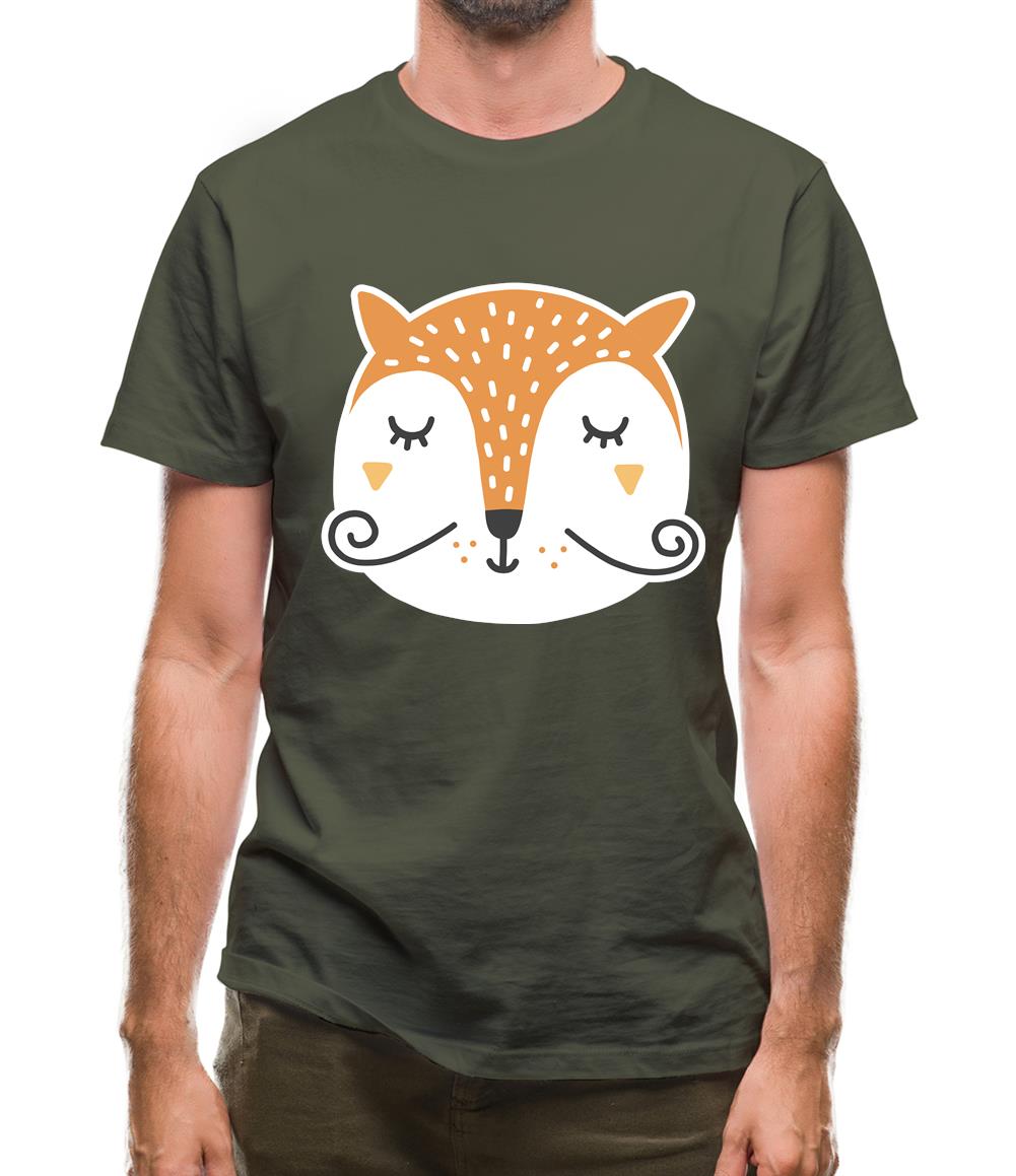 Smiley Face Mr Fox Mens T-Shirt