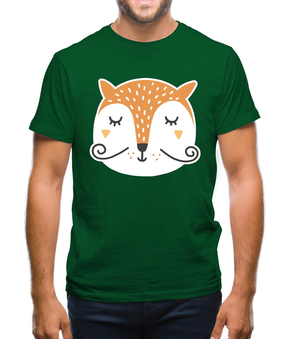 Smiley Face Mr Fox Mens T-Shirt