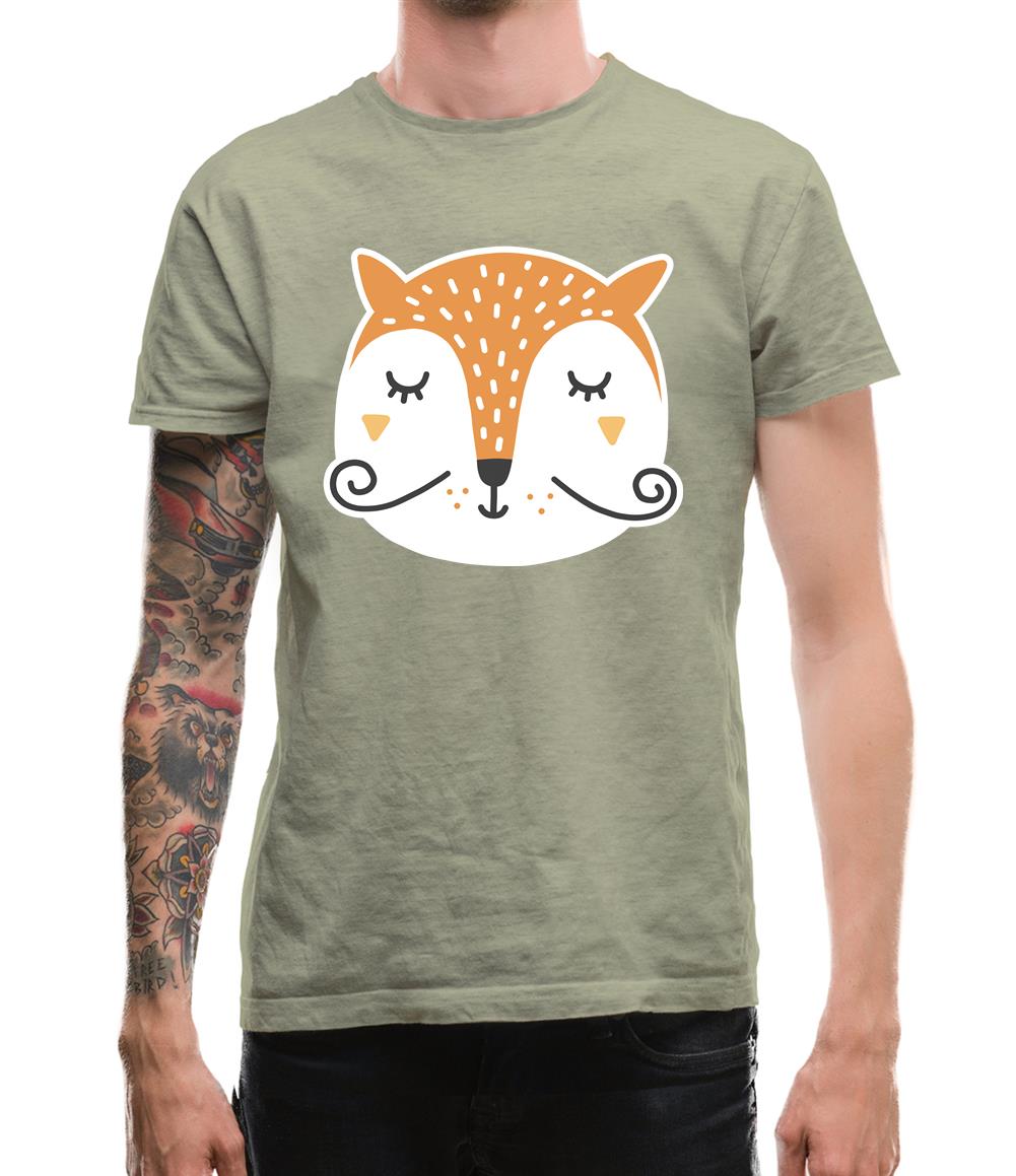 Smiley Face Mr Fox Mens T-Shirt