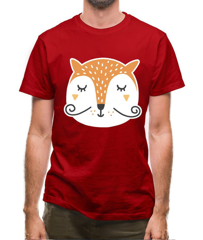 Smiley Face Mr Fox Mens T-Shirt
