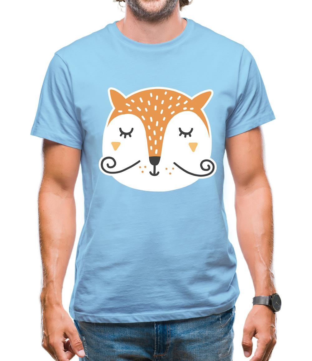 Smiley Face Mr Fox Mens T-Shirt