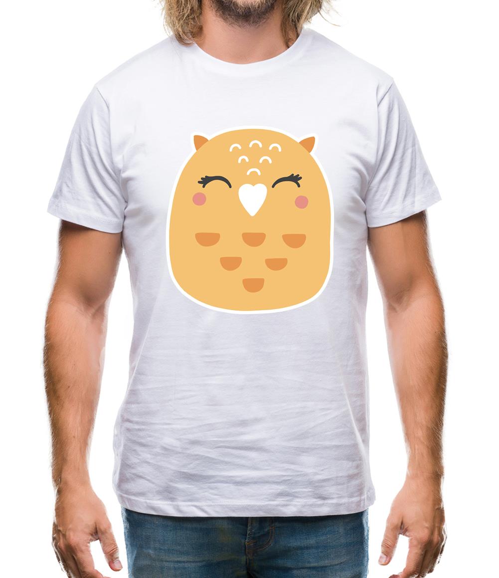 Smiley Face Mrs Owl Mens T-Shirt