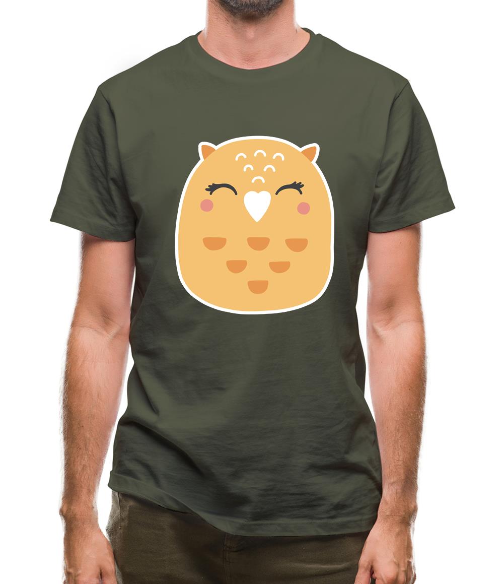 Smiley Face Mrs Owl Mens T-Shirt