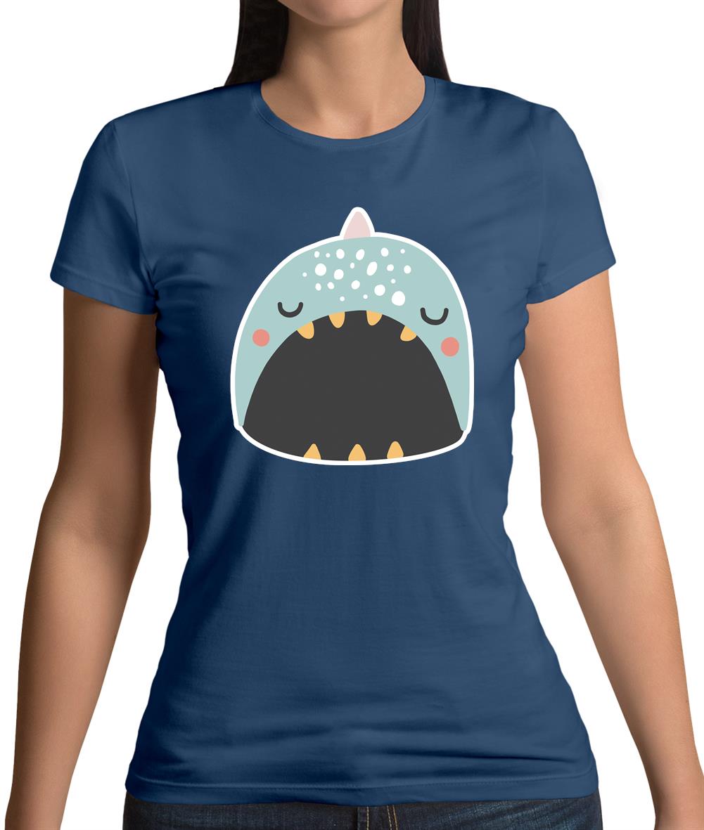 Smiley Face Narwhal Womens T-Shirt