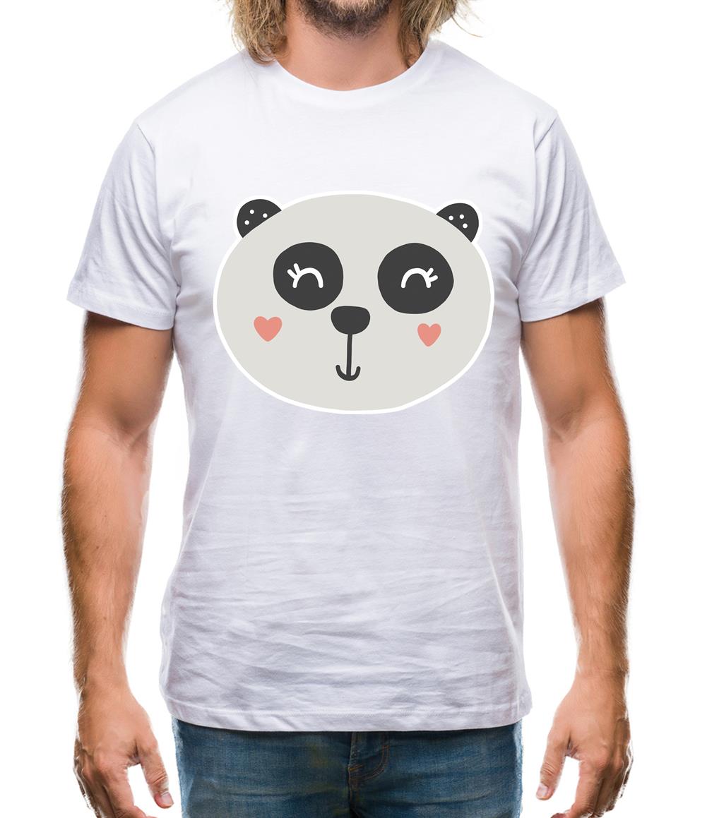 Smiley Face Panda Mens T-Shirt