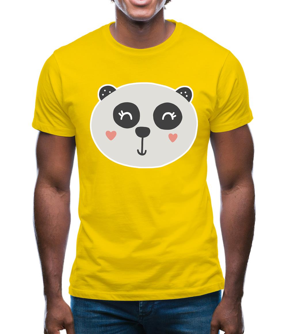 Smiley Face Panda Mens T-Shirt