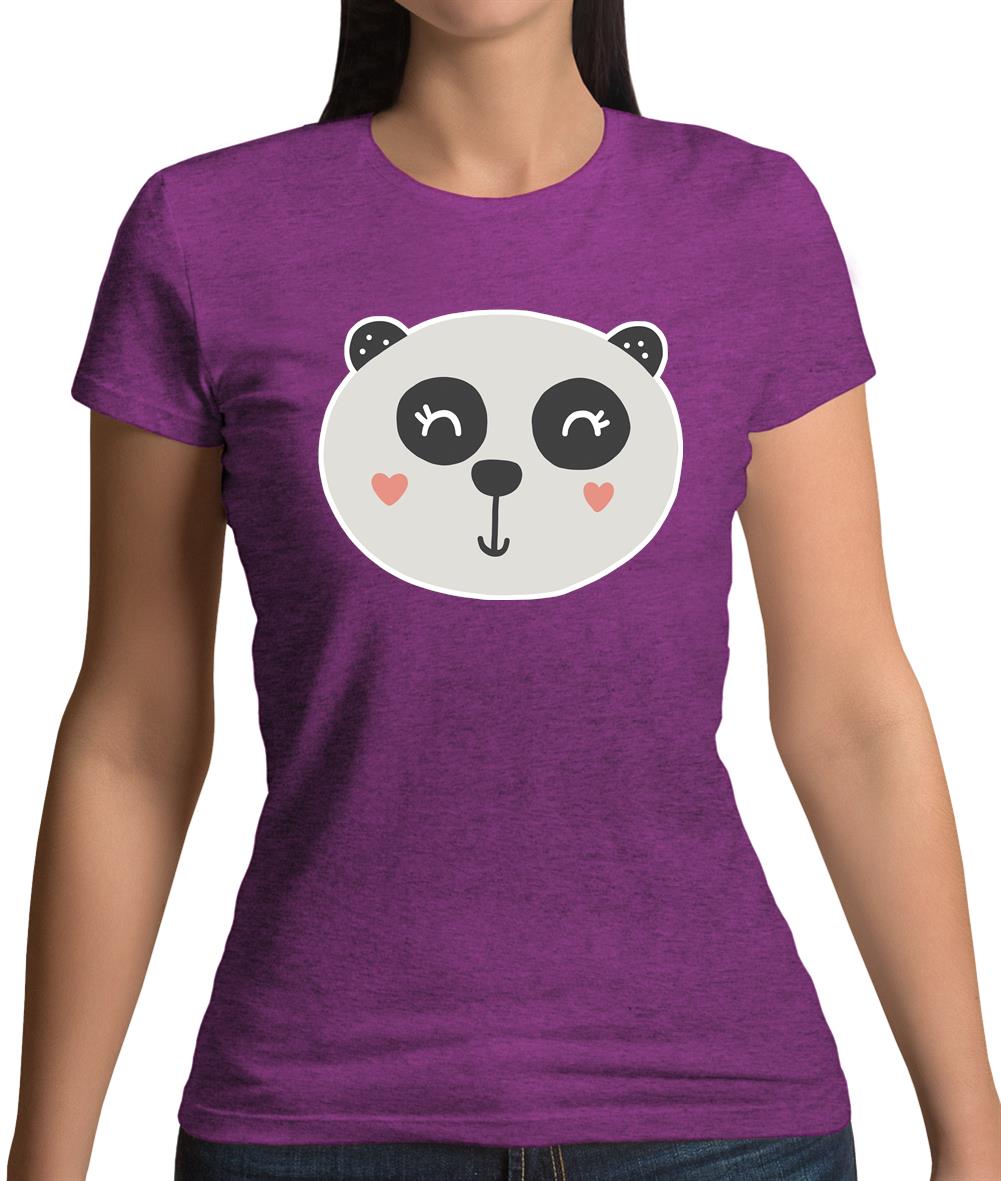 Smiley Face Panda Womens T-Shirt