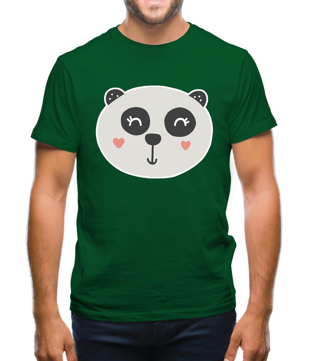 Smiley Face Panda Mens T-Shirt