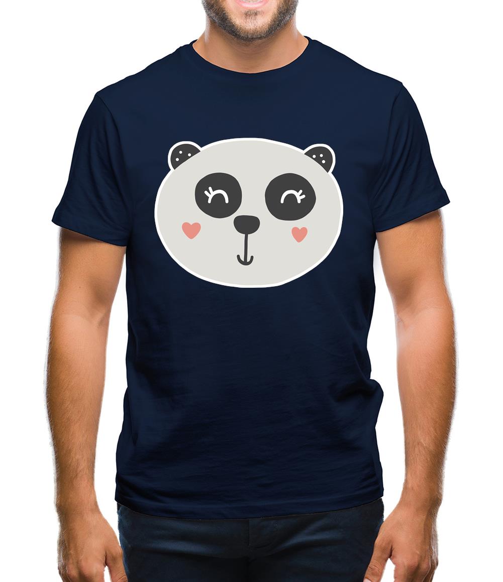 Smiley Face Panda Mens T-Shirt