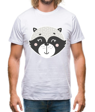 Smiley Face Racoon Mens T-Shirt