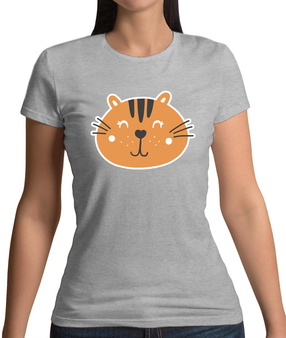 Smiley Face Tiger Womens T-Shirt