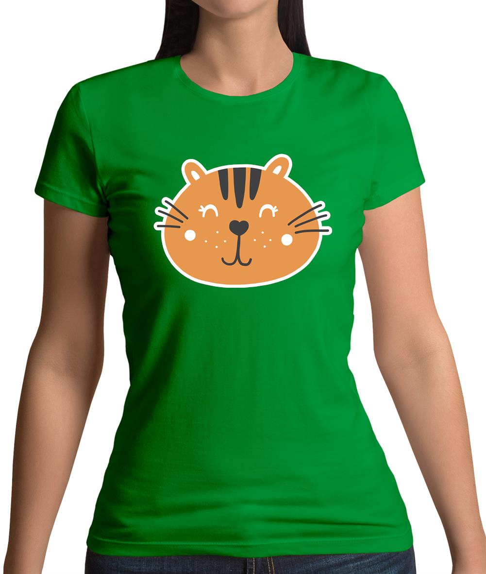 Smiley Face Tiger Womens T-Shirt