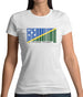 Solomon Islands  Barcode Style Flag Womens T-Shirt