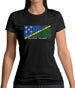 Solomon Islands  Barcode Style Flag Womens T-Shirt