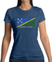 Solomon Islands  Barcode Style Flag Womens T-Shirt