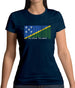 Solomon Islands  Barcode Style Flag Womens T-Shirt