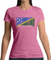 Solomon Islands  Barcode Style Flag Womens T-Shirt