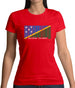 Solomon Islands  Barcode Style Flag Womens T-Shirt