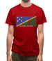 Solomon Islands  Barcode Style Flag Mens T-Shirt