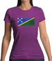 Solomon Islands Grunge Style Flag Womens T-Shirt