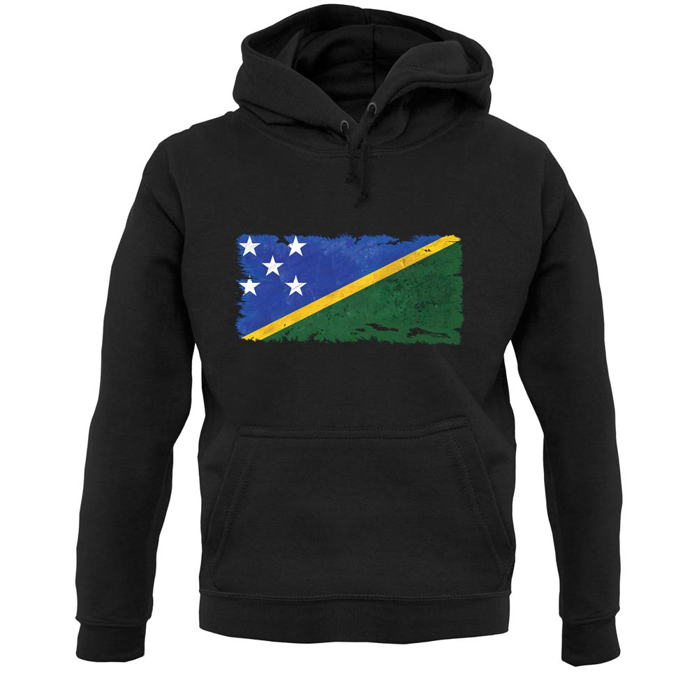 Solomon Islands Grunge Style Flag Unisex Hoodie