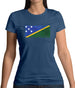 Solomon Islands Grunge Style Flag Womens T-Shirt