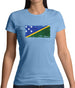 Solomon Islands Grunge Style Flag Womens T-Shirt