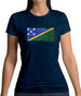 Solomon Islands Grunge Style Flag Womens T-Shirt