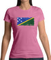 Solomon Islands Grunge Style Flag Womens T-Shirt