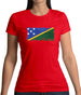 Solomon Islands Grunge Style Flag Womens T-Shirt