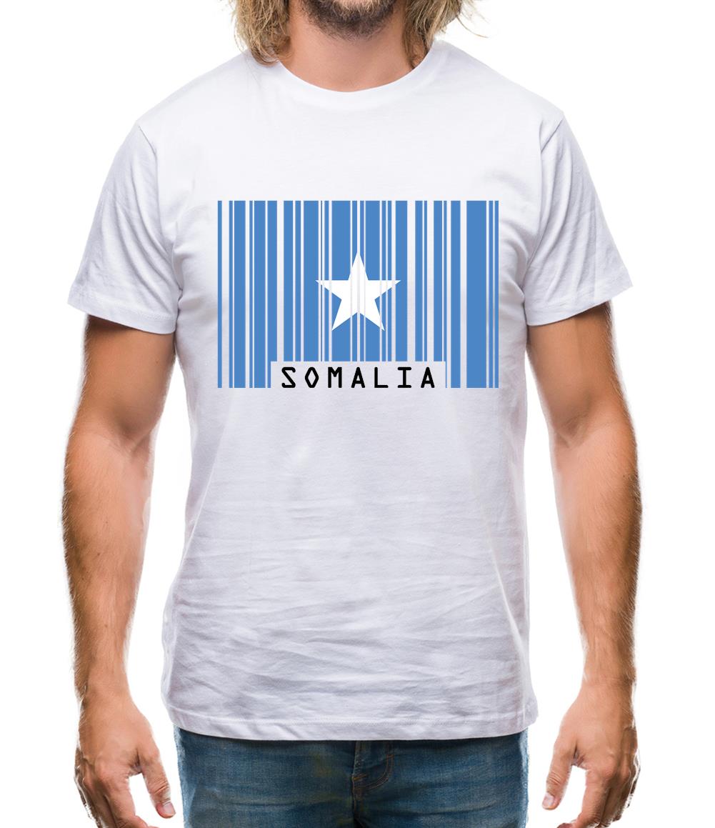 Somalia Barcode Style Flag Mens T-Shirt
