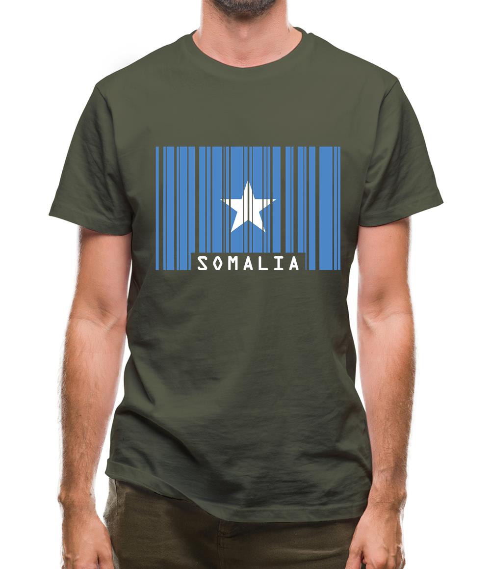 Somalia Barcode Style Flag Mens T-Shirt
