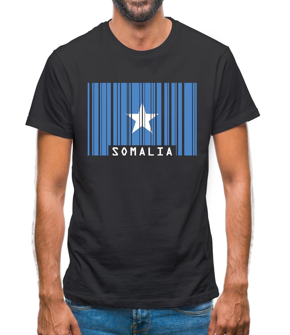 Somalia Barcode Style Flag Mens T-Shirt