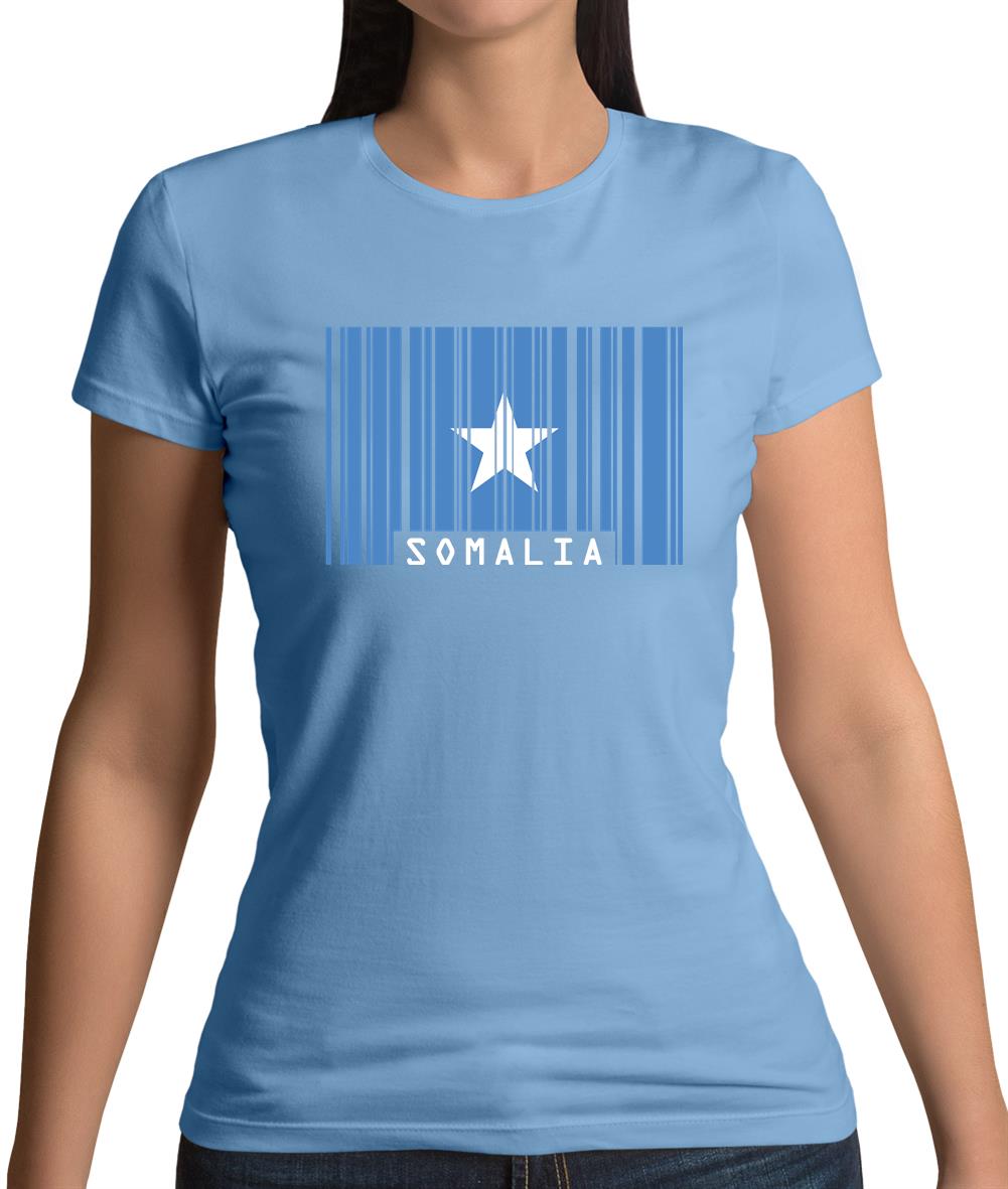 Somalia Barcode Style Flag Womens T-Shirt