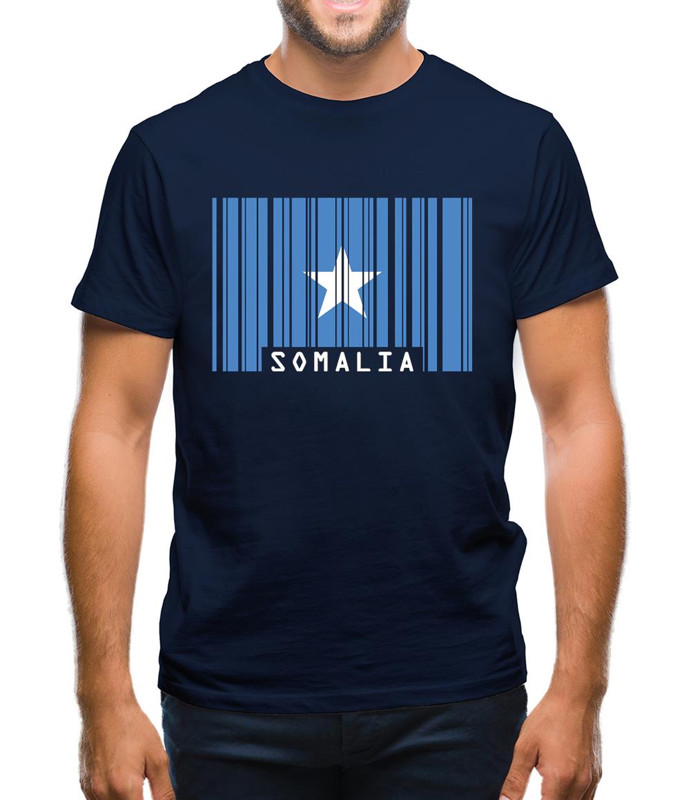 Somalia Barcode Style Flag Mens T-Shirt