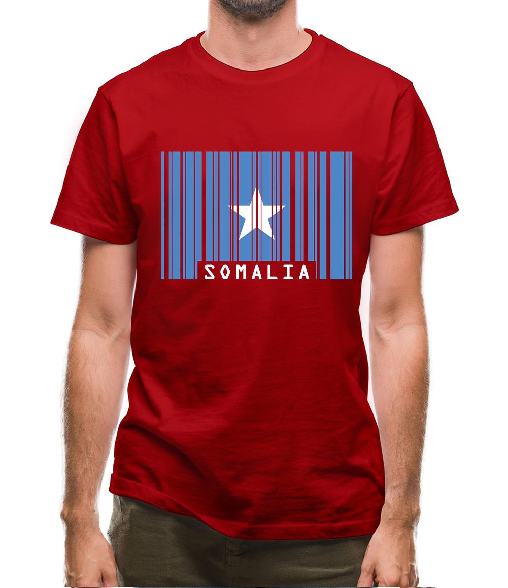 Somalia Barcode Style Flag Mens T-Shirt