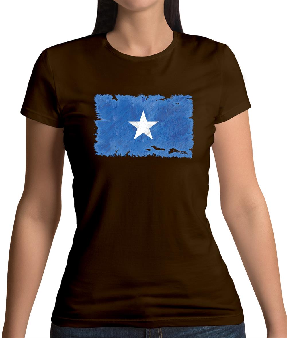 Somalia Grunge Style Flag Womens T-Shirt