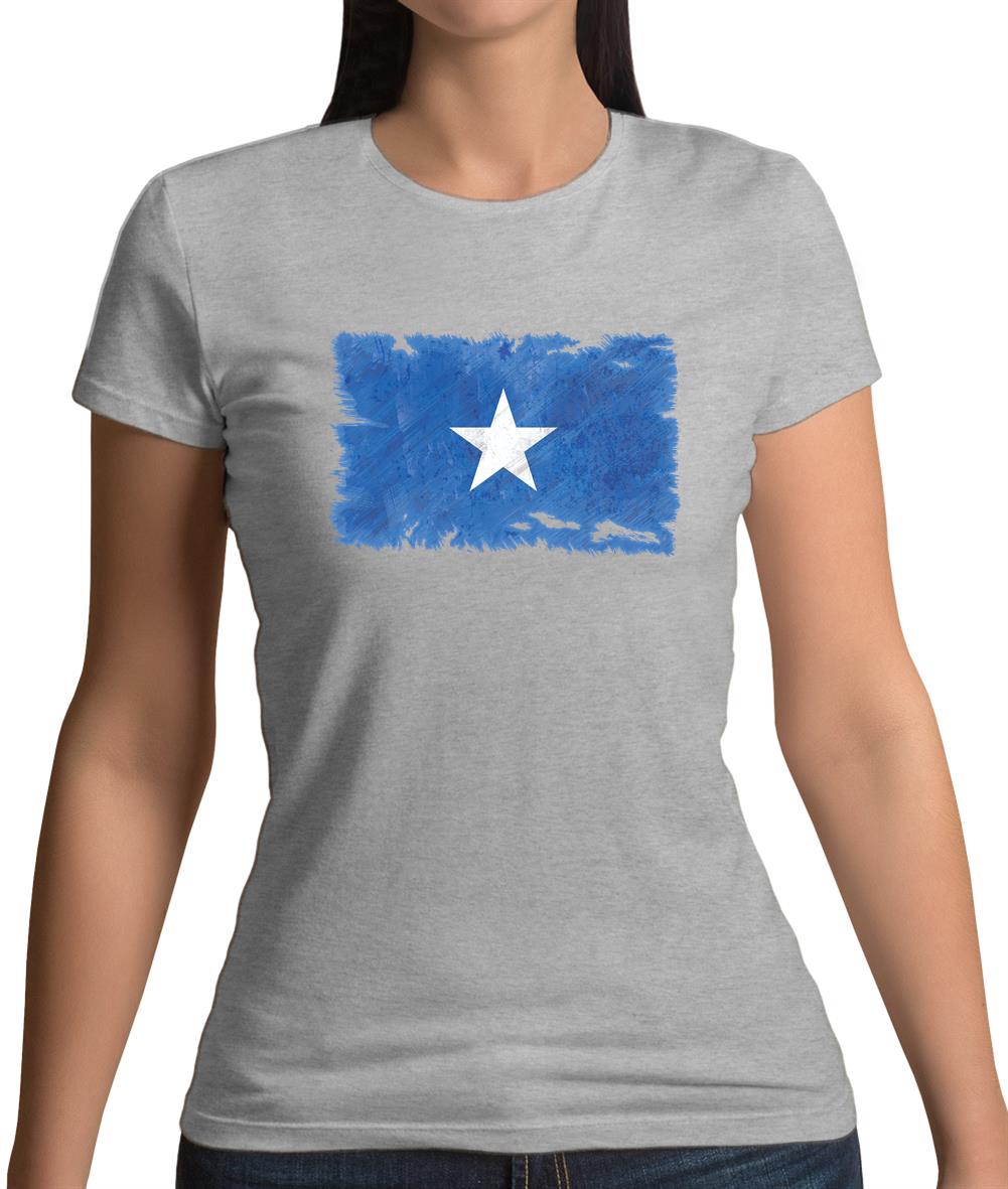 Somalia Grunge Style Flag Womens T-Shirt