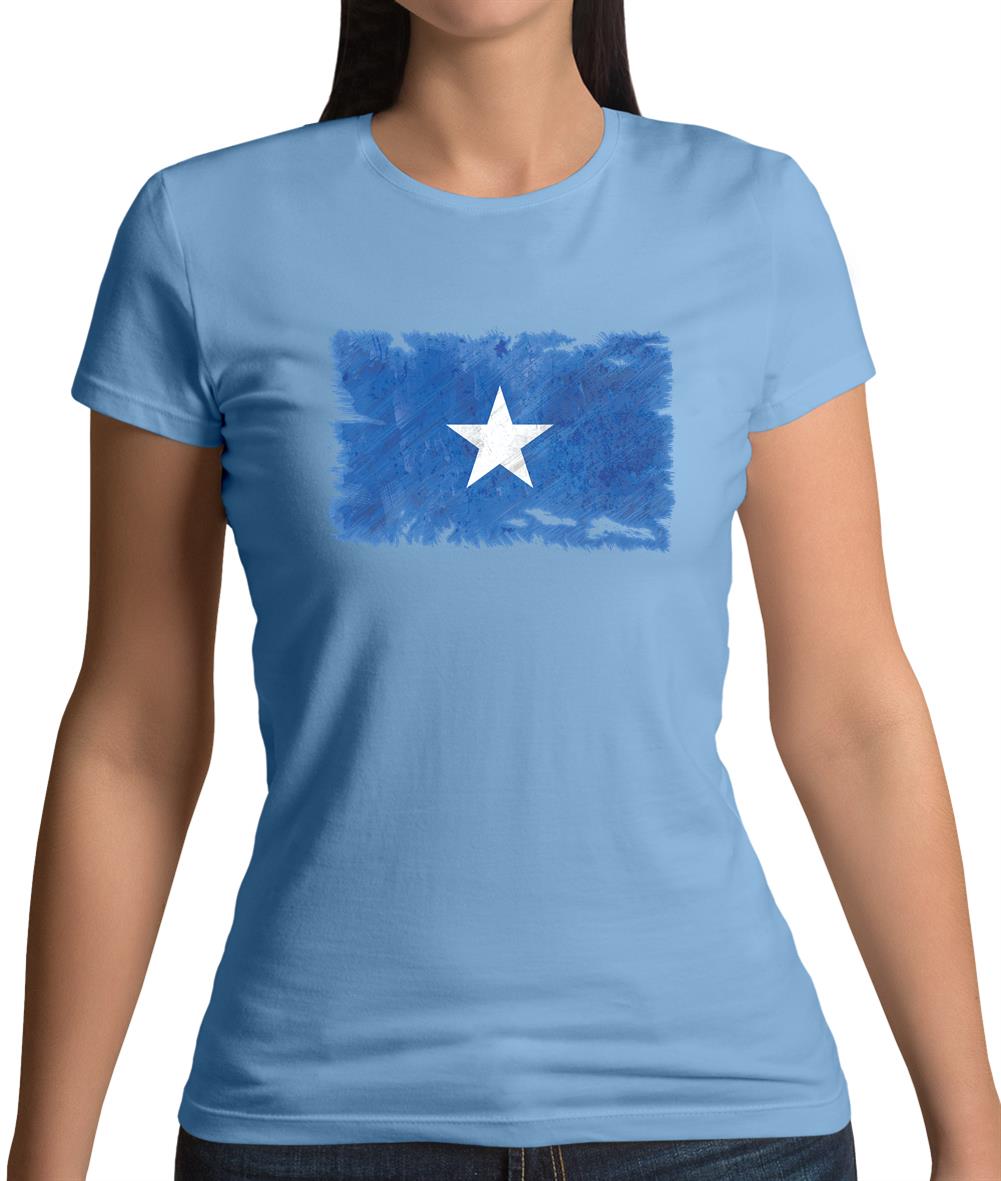 Somalia Grunge Style Flag Womens T-Shirt