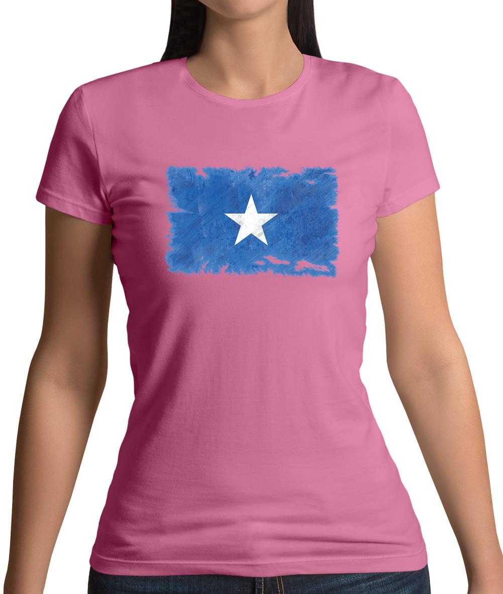 Somalia Grunge Style Flag Womens T-Shirt
