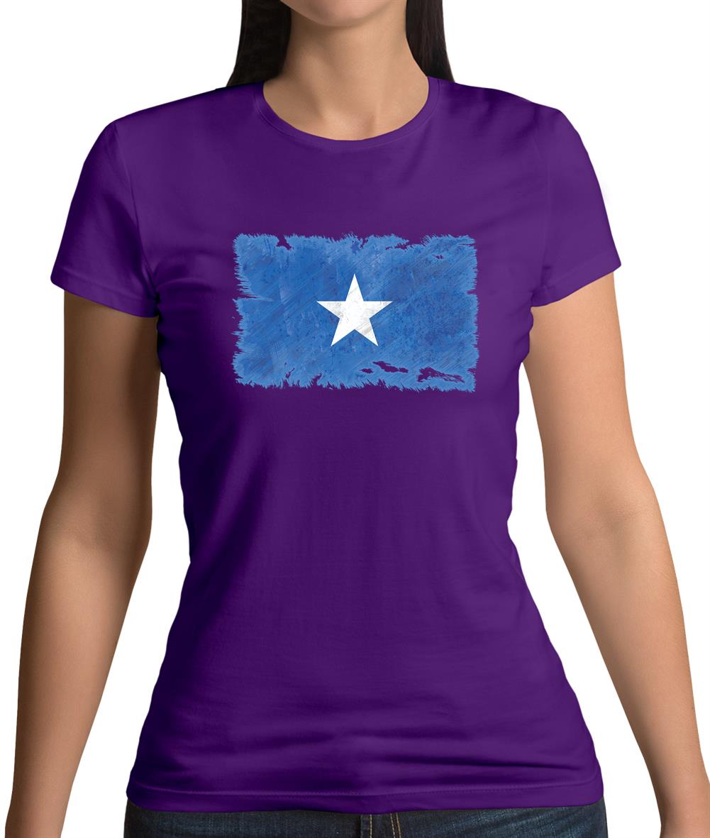 Somalia Grunge Style Flag Womens T-Shirt