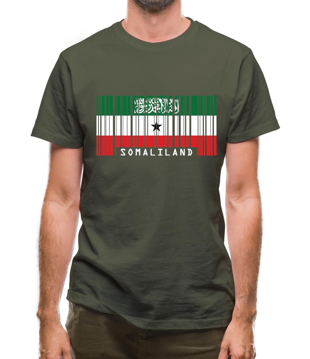 Somaliland Barcode Style Flag Mens T-Shirt