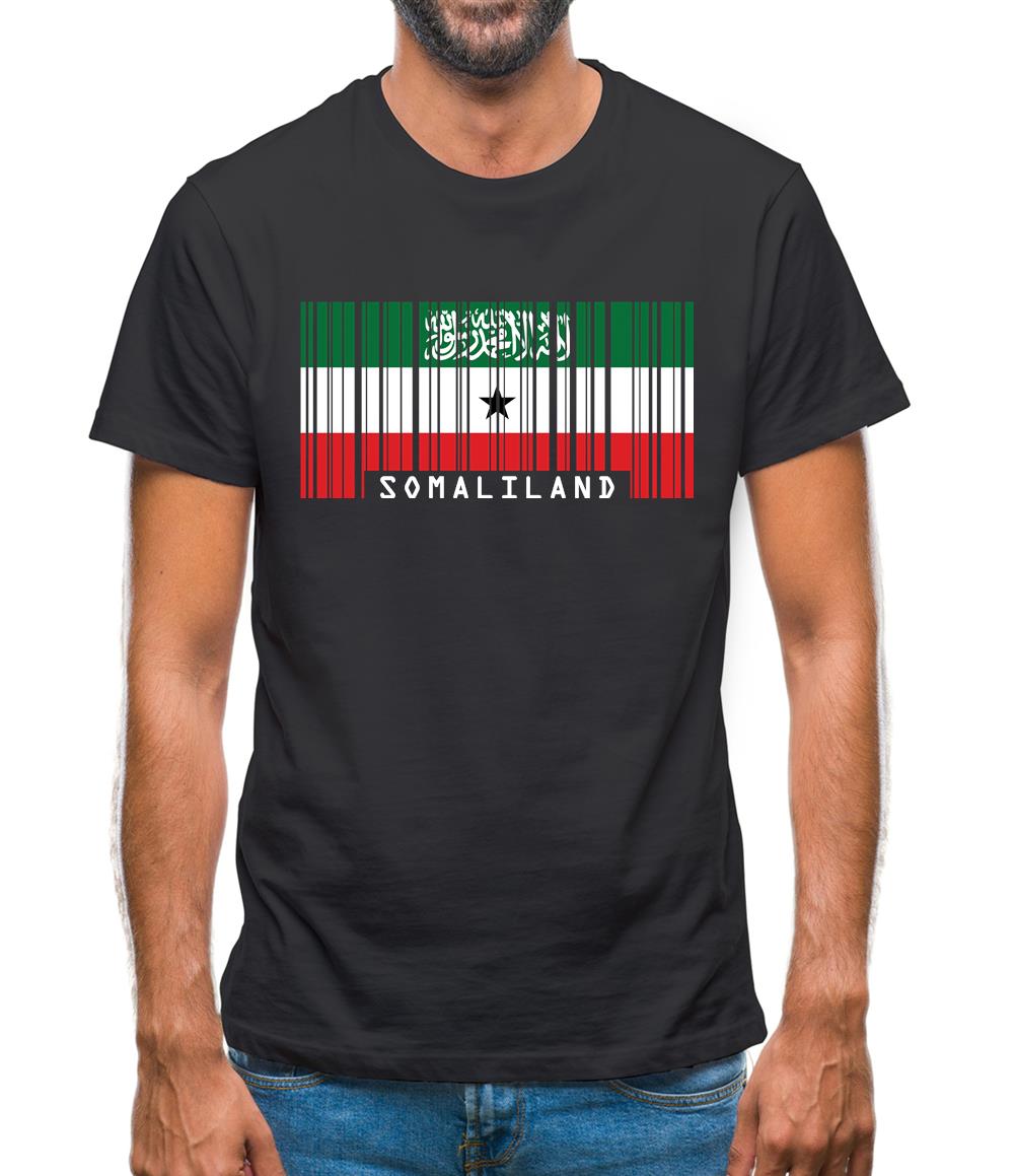 Somaliland Barcode Style Flag Mens T-Shirt